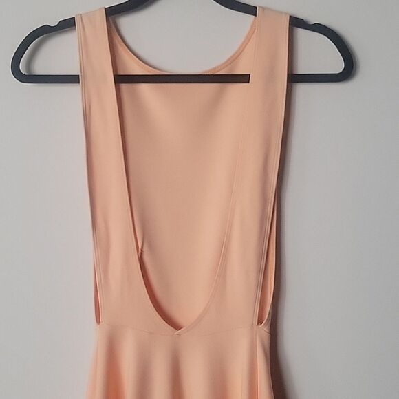 NEW American Apparel Peach Orange Y2k Skater Mini Fit Flare Dress S Indie Sexy - Picture 6 of 16